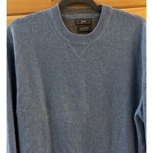 JWN Men’s 100% Cashmere Crew Neck Sweater Light Blue Sz Lg Casual Friday Officec